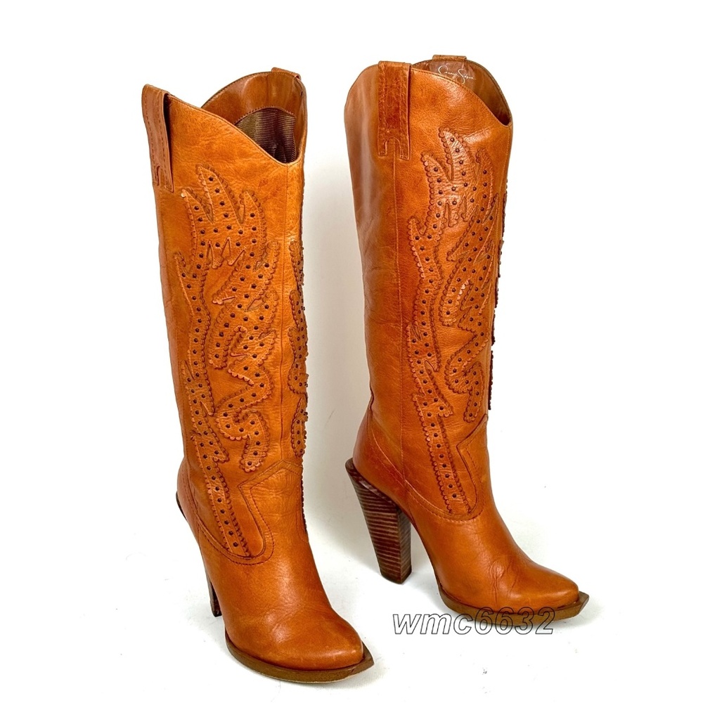 Jessica Simpson Abilene Alan Cowboy Cowgirl Boots - Women's 6.5B VG Condition - Picture 10 of 11